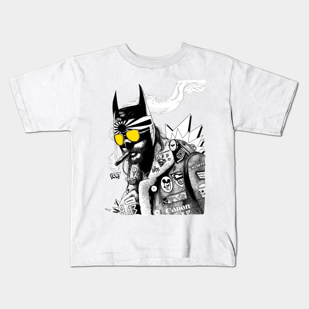 Bat Guy Kids T-Shirt by Peter Ricq